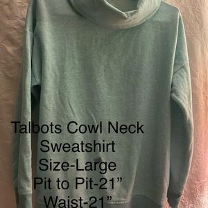 Talbots Cowl Neck Sweater - aqua/seafoam green